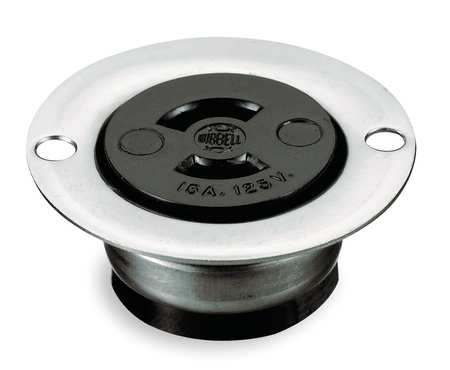 15A Midget Locking Flanged Receptacle 2P 2W 120VAC