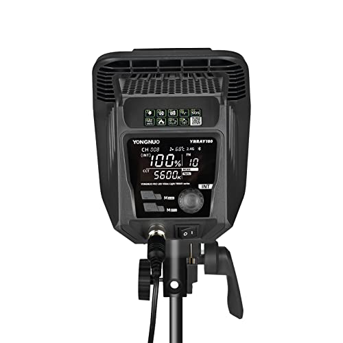 Image of Yongnuo YNRAY180 LED Video Light, 180W 5600K COB Lamp Bead Bowen Mount CRI 96+ TLCI 98+ 65000LUX@1m 2.4G Wireless Remote Control 256 Channels for Video Recording, Wedding, Outdoor Shooting