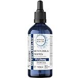 1 solution bleue de méthylène de 100 ml à 1 % - Gouttes dans une bouteille en verre marron avec pipette - Bleu méthylène de haute pureté sans additifs - Qualité pharmaceutique USP - Fabriqué en