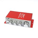 Kinter MA-180 12V MINI Power Car Computer Amplifier USB Port Charging (Red)