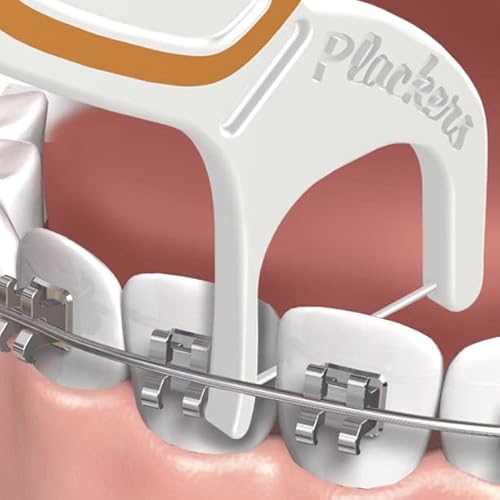 Plackers Fio dental Orthopick para aparelhos, pacote com 2 (36 fio dental cada)