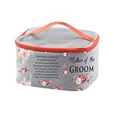 PXTIDY Kosmetiktasche für die Mutter des Bräutigams, Hochzeits-Make-up-Tasche, Brautparty, Geschenk für Schwiegermutter, Geschenk von der Braut, grau