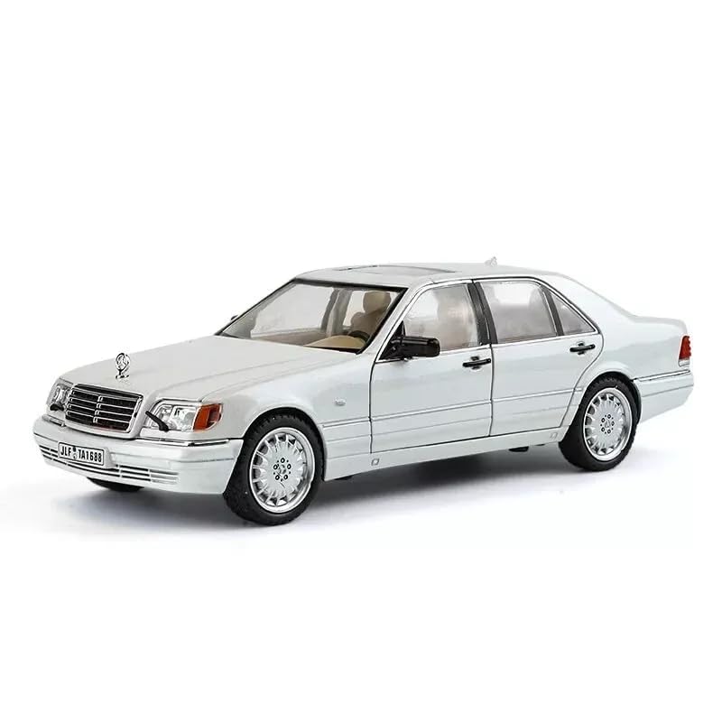 Image of DEOXY 1:24 Big Benz S-W140 320SEL Alloy Car Model Sound and Light Pull Back Toy Vehicle(Benz S-W140 White)