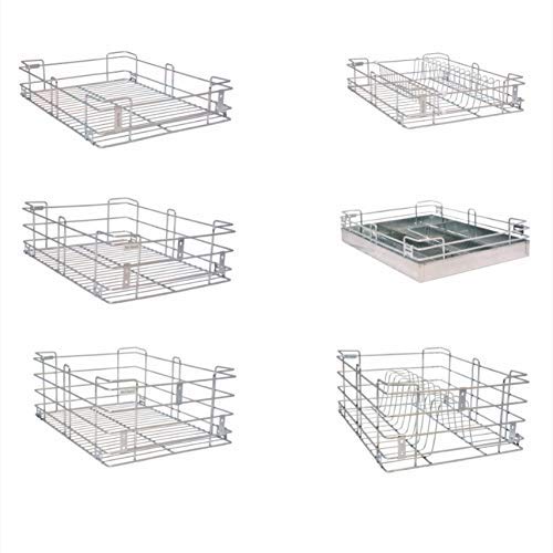 PN BASKET 202 Stainless Steel Modular Kitchen Basket, Cabinets, Drawer, Furniture set of modular kitchen Wired Set of 6 Pieces(Size 15 Inch Width * 20 Inch Depth) Silver, Utensils (B09RFK4L22) Amazon Price History, Amazon Price Tracker