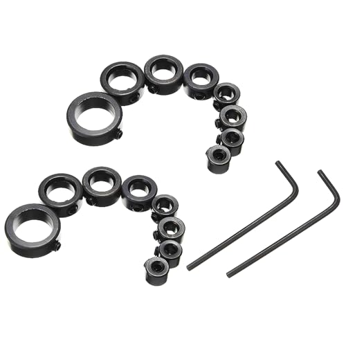 CESFONJER 3-16mm Foret Profondeur Butée Anneau Anneau Positionneur Anneau Positionneur Positionneur Durable Foret À Bois avec Clé Hexagonale (16 PCS...