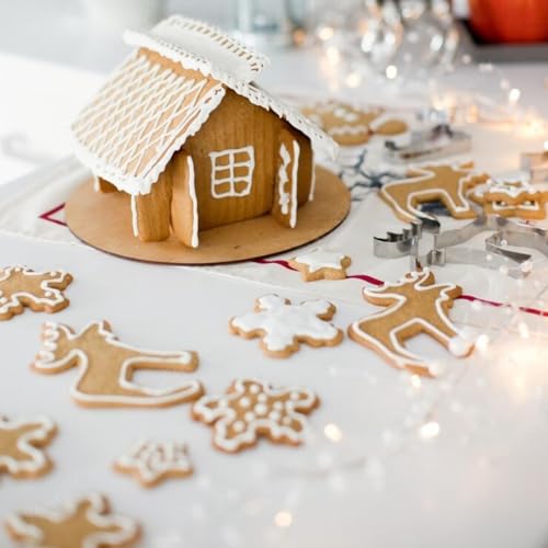 JOB JOL Cookie Cutters 6 PCS, Large Christmas Cookie Cutters, 4\'\', Gingerbread Man, House, Christmas Tree