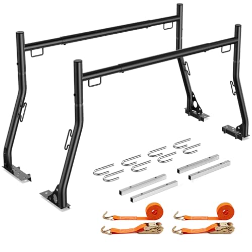 Truck Ladder Rack 800 lbs, extendable steel rack with mounting bolts