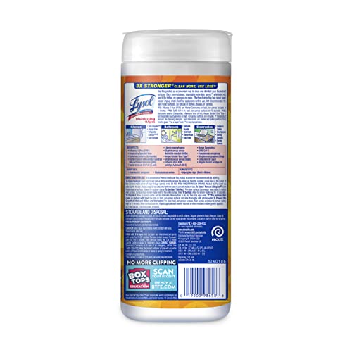 Image of LYSOL Disinfecting Wipes, Multi-Surface Cleaner, Mango, 35 ct.