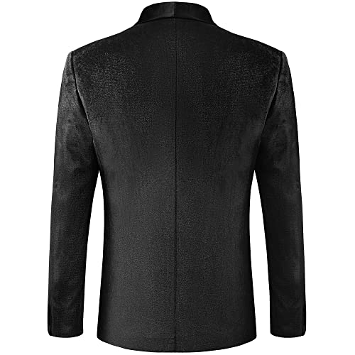 MAGE MALE Men's Velvet Slim Fit Suit Blazer Jacket Shawl Lapel One Button Dinner Prom Wedding Tuxedo2
