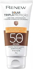 Protetor Solar em Loção Renew Matte Cor Média Escura FPS50 Avon 40g