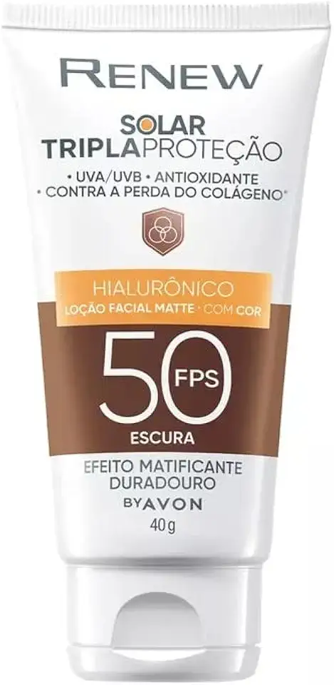 Protetor Solar em Loção Renew Matte Cor Escura FPS50 Avon 40g
