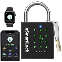 Combination Lock Outdoor eLinkSmart Password Padlock with Key NFC RFID Weatherproof Heavy Duty Padlock for Locker Shed Gate Fence Truck Support Temporary Code Unlock Record