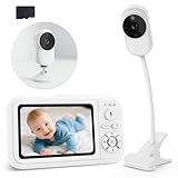 NUOTUN Babyphone Camera sans WiFi avec Support Lit, 1080P Camera Bebe Surveillance avec 3.5