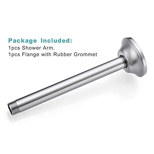 BESTILL 8 Inch Ceiling Mount Shower Arm and Flange, Brushed Nickel