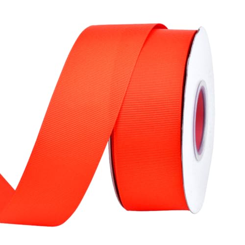 Ribest Orange Grosgrain Ribbon, 1-1/2 Inch Continuous 25 Yards
