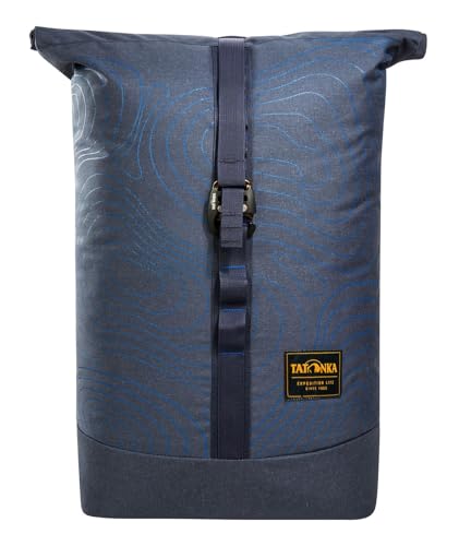 Tatonka Daypack City Rolltop 27l - PFC-freier Kurierrucksack aus recycelten Materialien - Mit Laptopfach - navy curve
