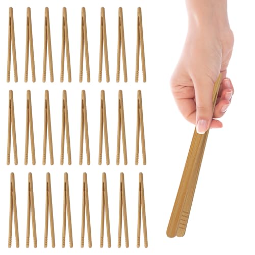 24 Pcs 7 Inch Bamboo Tongs