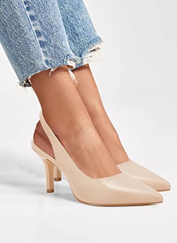 Image of Womens Slingback High Heels Pointed Toe Slip On Dress Shoes | Closed Toe,Stiletto Heels,Women's Pumps,Dressy Casual,Party,Wedding,Prom,Work Shoes,Going Out
