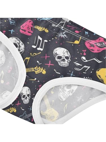 ZZKKO Rock Guitar Music Abstract Style Girls Underwear Toddler Panties for Girls Comfort Brief Size 2-8T4