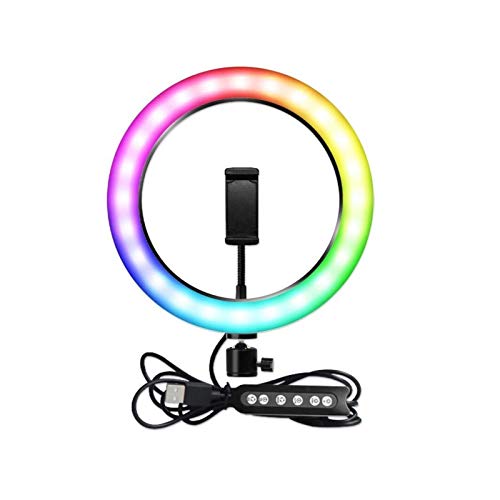 Ringlicht Selfie RGB Schönheit Lampen-LED 10inch Aufhellen mit Stativ und Telefon Tablet Ständer Drahtlose Fernbedienung Helligkeit