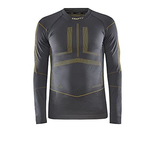 Craft Sportswear Men's Active Intensity Cn Ls, Granite-Amber, Large #TOP2