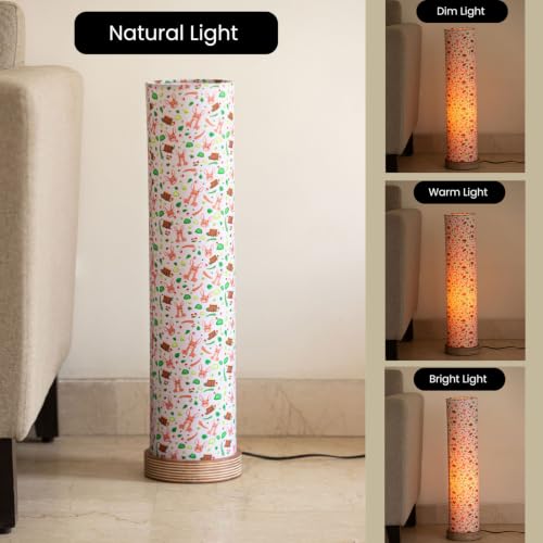 Image of ExclusiveLane 'Forever Us' Mango Wood Decorative Floor Lamp for Bedroom (70 cm, Without Bulb, Handcrafted) | Floor Lamp for Living Room Decoration Desk Lamp for Bedroom