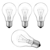 4-Pack 75 Watt Incandescent Light Bulbs, A19 E26 Incandescent Bulb Dimmable