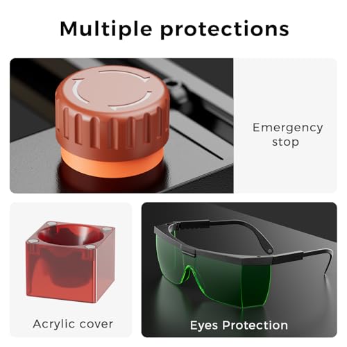 LONGER RAY5 Mini 2.5 W Laser Engraving Machine with - WiFi, Emergency Stop, High-Speed Laser Engraving Machine,12000mm/min,- for Wood/Metal/Acrylic - 130 x 140 mm - Image 5