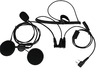 2 Pin PTT Headset Walkie Talkie Motorcycle Helmet Microphone Replacement for Kenwood Baofeng