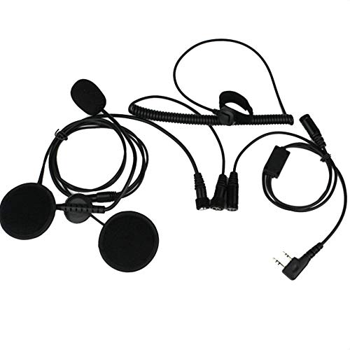 2 Pin PTT Headset Walkie Talkie Motorcycle Helmet Microphone Replacement for Kenwood Baofeng