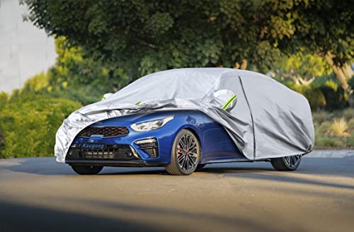 Image of Kaugung 6 Layers Car Cover Custom Fit Kia Forte from 2017 to 2025, Waterproof All Weather Resistant Outdoor Indoor Sun Rain Dust Snow Protection.(USA Warehouse,Within 3-7 Days)
