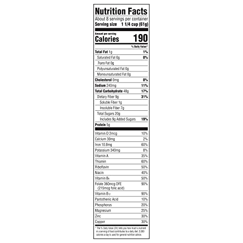 Post 37811 Raisin Bran®, Whole Grain Wheat & Bran Breakfast Cereal, Kosher thumb #5