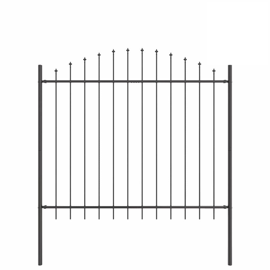 Garden Fence 2 pcs Grey 170 x 190 cm Powder-Coated Steel Outdoor Barrier Security Privacy Border for Terrace Yard Decorative Boundary Panel Water-Resistant Durable