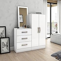 Cômoda com Espelho 2 Portas 3 Gavetas Briz Branco
