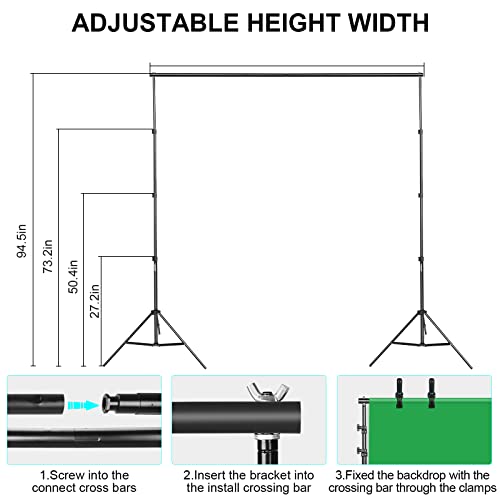 Image of Photography Lighting kit with Backdrops, 8.5x10ft Backdrop Stands, UL Certified 5500K 800W Equivalent 25W LED Umbrella Softbox Continuous Lighting, Photo Studio Equipment for Photo Video Shoot