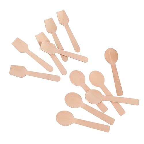 FRCOLOR 200 Stück Einweg Holzlöffel und Schaufeln