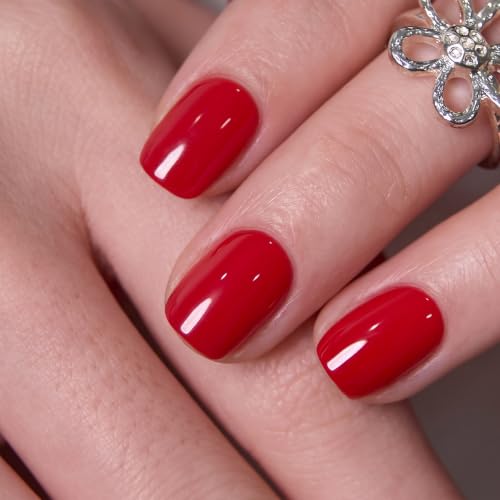 Image of CurvLife Extra Short Square Press On Nails, Scarlet Muse, Soft Gel