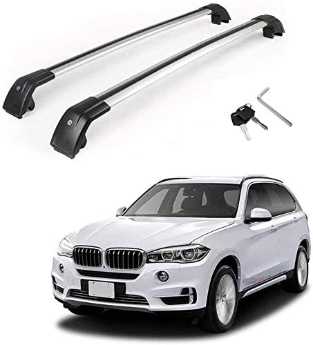 MotorFansClub Roof Racks Crossbars Fit for Compatible with BMW X5 F15 2014-2018 Lockable Baggage Luggage Racks Roof Rail Cross Bars