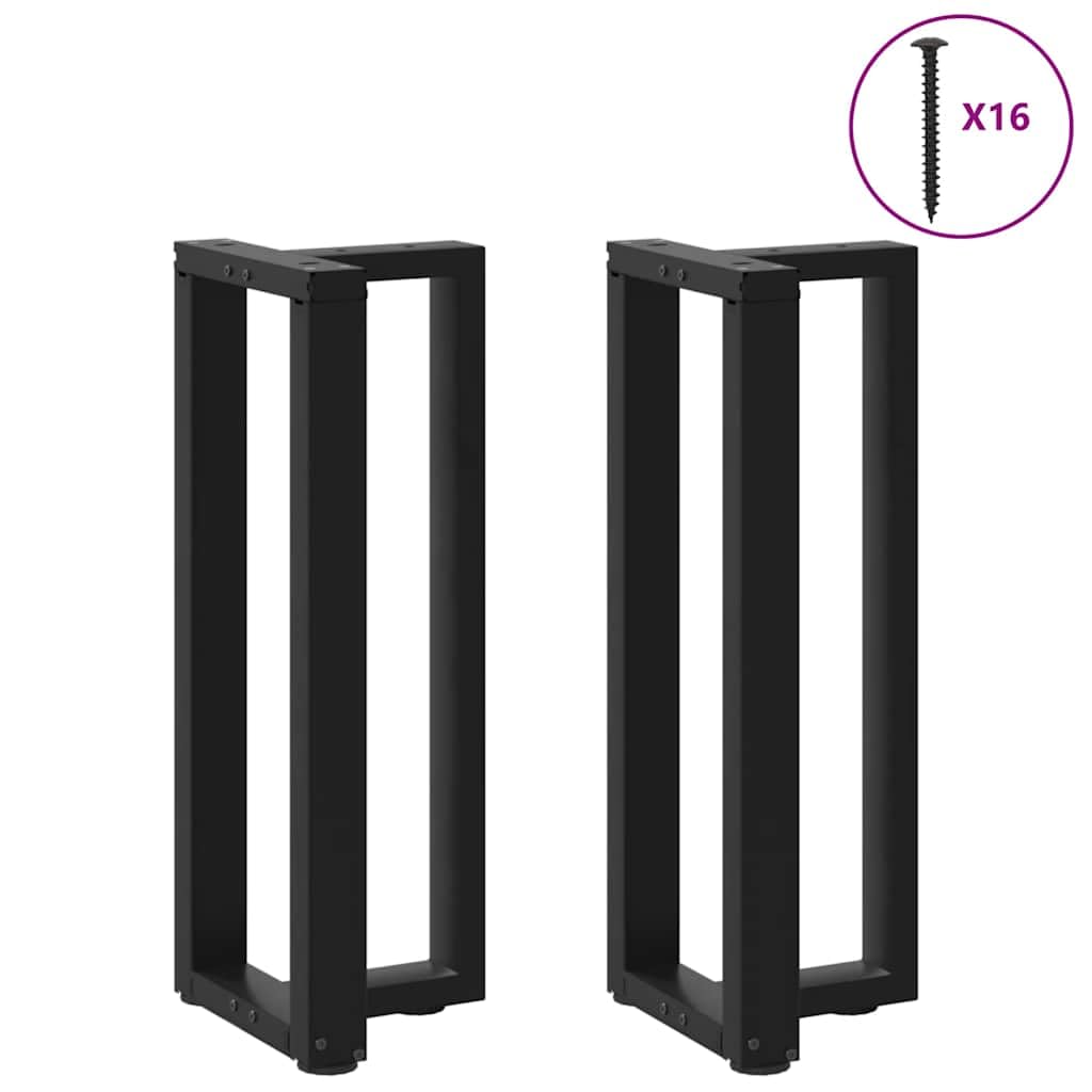 Nogi stołu konsolowego w kształcie litery T ze stali malowanej proszkowo, czarne, 38 x 25 x (72-73) cm, 2 sztuki, z regulowaną wysokością i stabilną płytą montażową do salonu, biura
