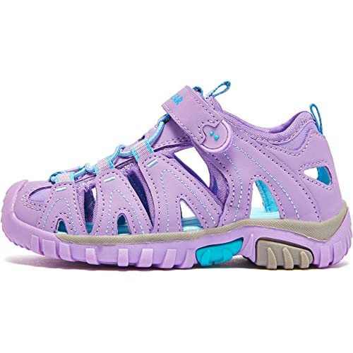 HOBIBEAR Boys Outdoor Closed-Toe Breathable Summer Kids Athletic Sport Sandals Lightweight-Purple GU — view 3