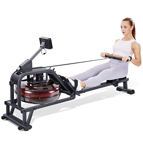 Water Rowing Machine For Home Use Water Resistance 300 Lbs Weight Capacity Row Machine Exercise Rower Equipment With Digital Monitor #TOP4