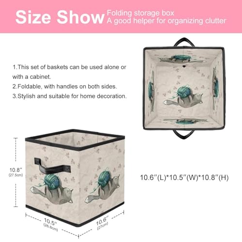 Boîte de rangement pliable chat pour jouets et vêtements
