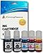 Price comparison product image Printing Pleasure 5 (1 SET + 1 BLACK) Compatible 102 Refill Ink Cartridges for EcoTank ET-2700 ET-2750 ET-3700 ET-3750 ET-4750 - Black/Cyan/Magenta/Yellow, High Capacity (BK 127ml & C/M/Y 70ml)