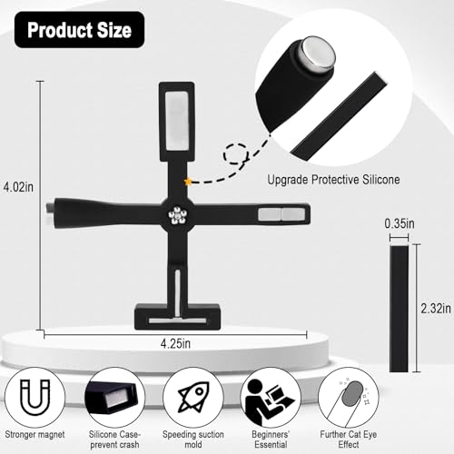 Allstarry Ferramenta de ímã de unha 5 em 1, 2 peças de ímã de olho de gato atualizado para unhas, pl