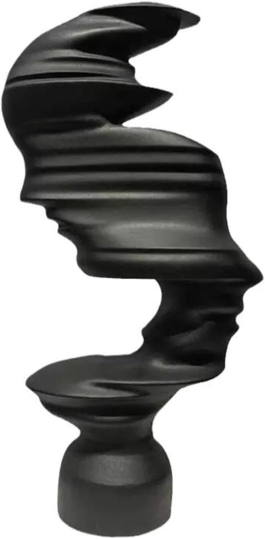 Sculpture Decorative Figurines, Abstract Decorative Statue, Modern Figurines, for Decoration Living Room, Bookshelf Decoration, Home Items, Resin Statues And Sculptures,Black,Small