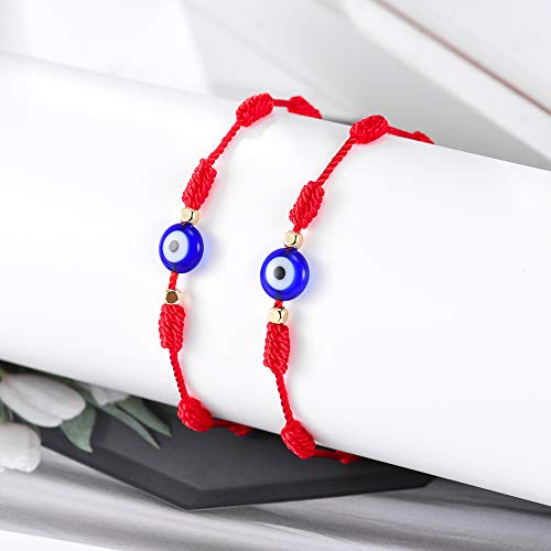 Tarsus TAR-048-2RED 7 Knots Kabbalah Red String Bracelet Protection Evil Eye Bracelets thumb #1