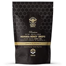 Manuka Honey Drops UMF 15+ / MGO 514& Propolis Drops Made in New Zealand Natural Ingredients Soothing Drops Lemon & Honey Flavor - 25 Drops