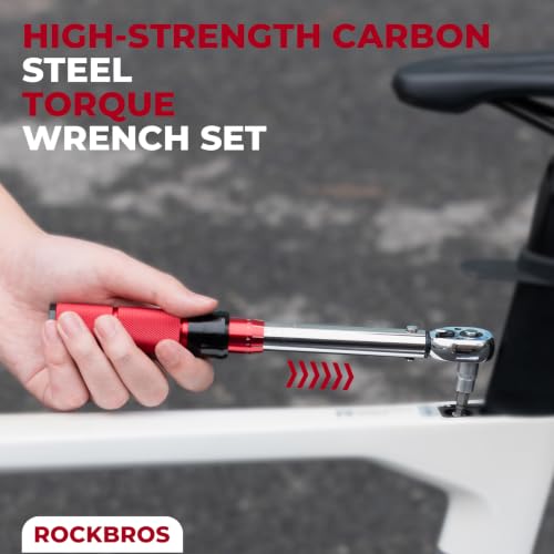 Image of ROCKBROS Bike Torque Wrench 1 /4 Inch 13-Piece Kit | 72-Tooth Gear, 2 to 24 Nm / 17.7~212.42 in-lb, Dual-Direction Click Type, 0.2 Nm /0.5 Micro-Adjustment Bike,E-Bike,Motorcycle