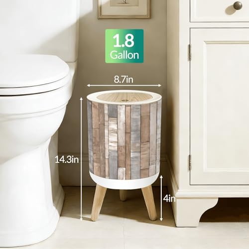 Caneca de basura para baño con tapa y diseño compacto miniatura 2