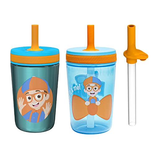 Zak Designs Blippi Kelso Toddler Cups For Travel or At Home 12oz Vacuum Insulated Stainless Steel Sippy Cup With Leak-Proof Design is Perfect For Kids